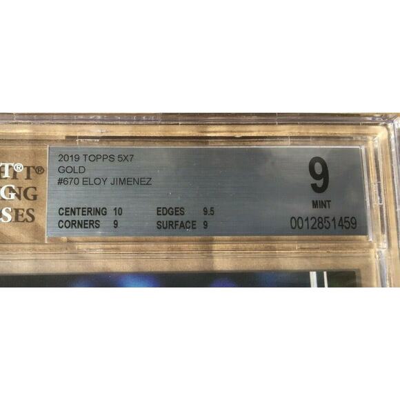 2019 Topps 5x7 ELOY JIMENEZ 670 Rookie Card 1/10 Gold Oversized BGS 9 RC Orioles - Picture 4 of 6